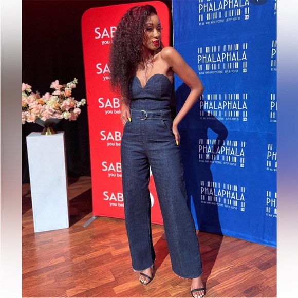 ZARA DENIM BUSTIER JUMPSUIT - Picture 2 of 15